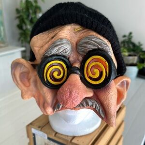 Old man, top mask with ears vintage adult size
